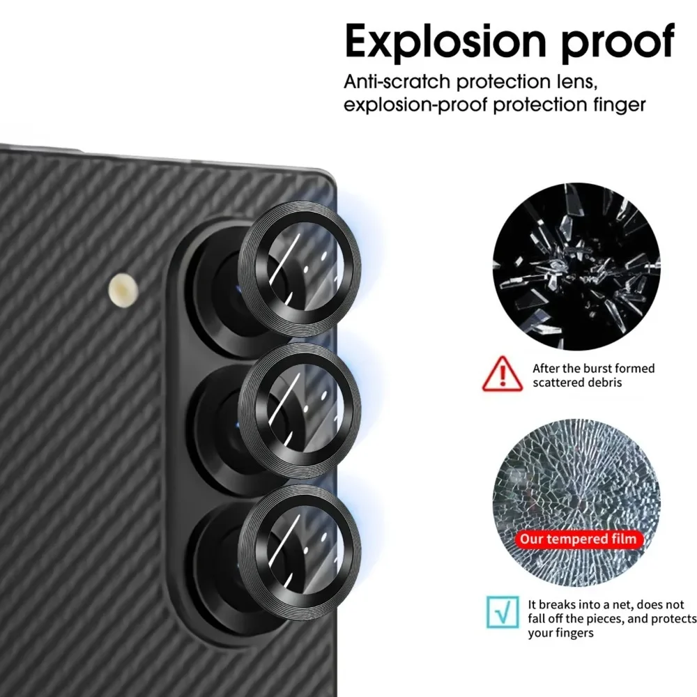 Protector de anillo de Metal de vidrio con patrón de CD Camara para Samsung Galaxy S26 S25 FE Edge S24 Plus S23 Ultra cubierta de lente de protección de cámara - imagen 4