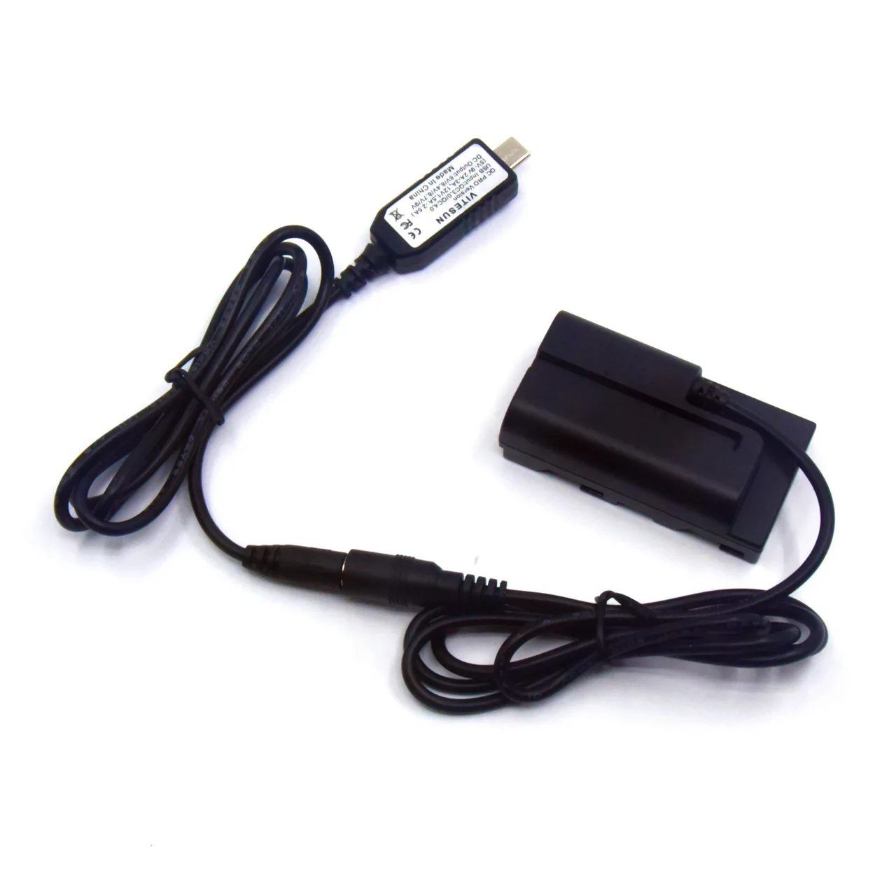 NP-F550 batería simulada NP-F750 NP-F960 NP-F970 + Cable adaptador de corriente USB C para varias luces de vídeo cámara Sony HXR-NX5 NX100 NX200 - imagen 4