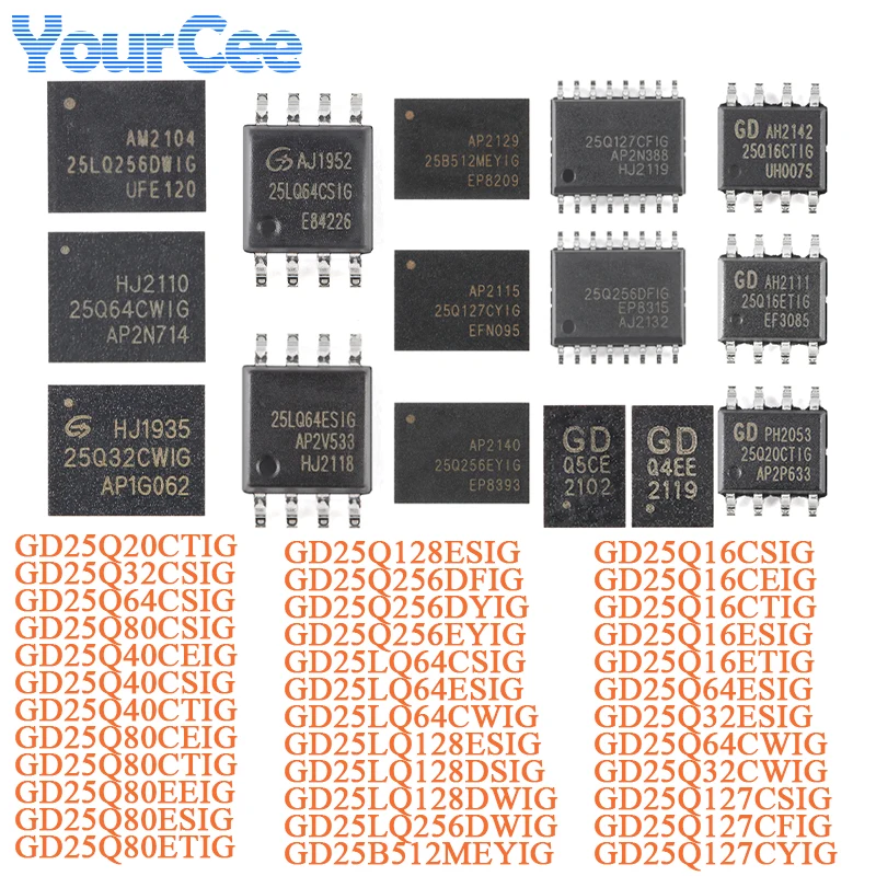 5 uds/1 unidad GD25LQ128DWIG WSON-8 GD25LQ128 25LQ128DWIG 128M-bit 1,8 V Chip IC Flash GD25LQ64CSIG GD25LQ64CWIG GD25LQ128DSIG GD25LQ25