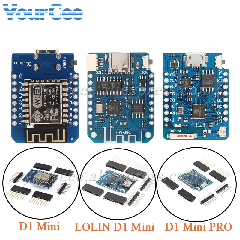 Módulo de placa de desarrollo Wifi LOLIN D1 Mini PRO ESP8266 ESP32 ESP-12F Nodemcu Lua interfaz USB inalámbrica tipo C para Arduino - imagen 2