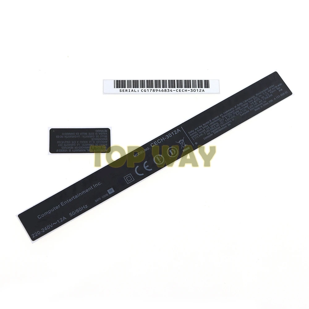 1 Juego de pegatinas de sello de seguridad de repuesto para PS3 Slim 3000, carcasa de etiqueta, pegatina negra, sello de película de código de barras - imagen 4