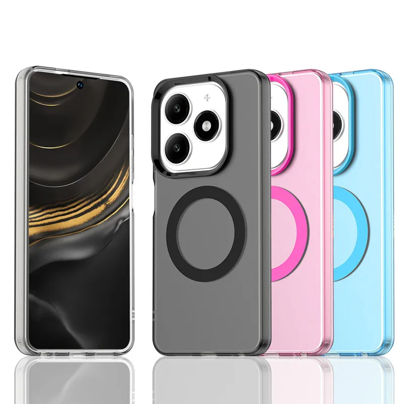 Para Tecno Spark 20 funda para Tecno Spark 20 20C cubierta Color caramelo translúcido mate magnético parachoques a prueba de golpes para Spark 20 20C - imagen 2