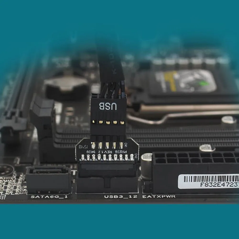 Conector de enchufe de Panel frontal USB2.0 de 9 pines a USB3.0 de 19 pines, placa base USB 3,0 de 19/20 pines A Adaptador de conversión USB 2,0 de 9 pines - imagen 4