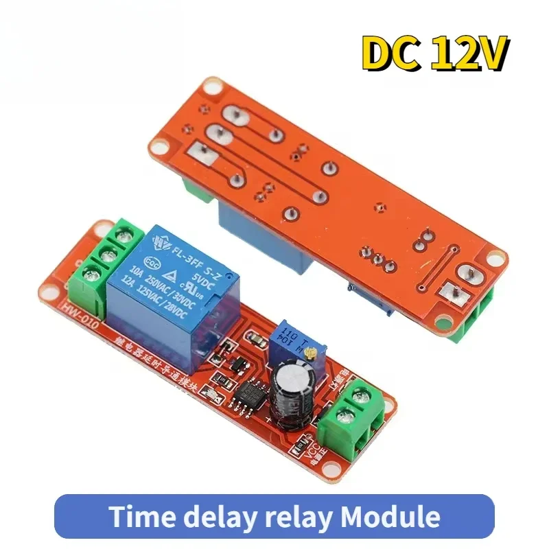 Módulo de retardo NE555 DK555 DC 12V, interruptor de temporizador, módulo de desconexión ajustable, escudo de retardo de tiempo, módulo de relé de sincronización, escudo 0 ~ 10S - imagen 2