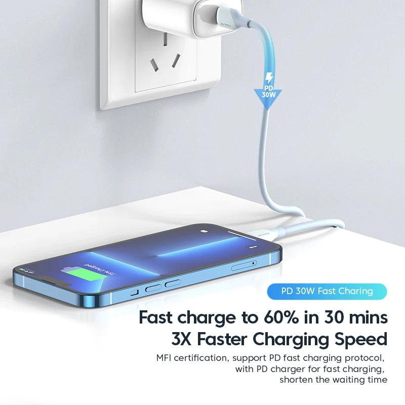 Cable USB C a Lightning KUULAA MFi – Carga Rápida PD 30W - imagen 3
