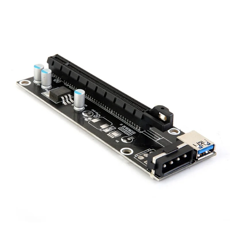 Tarjeta elevadora PCIe PCI-E PCI Express 1x a 16x, Cable de datos USB 3,0, SATA a 4Pin IDE Molex, fuente de alimentación para máquina minería BTC