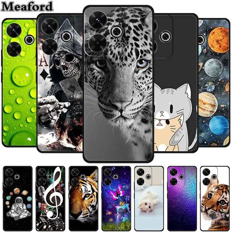 Para Poco M6 4G funda Original TPU suave funda trasera de silicona fundas de teléfono para Xiaomi PocoM6 4G Protector flores Parachoques