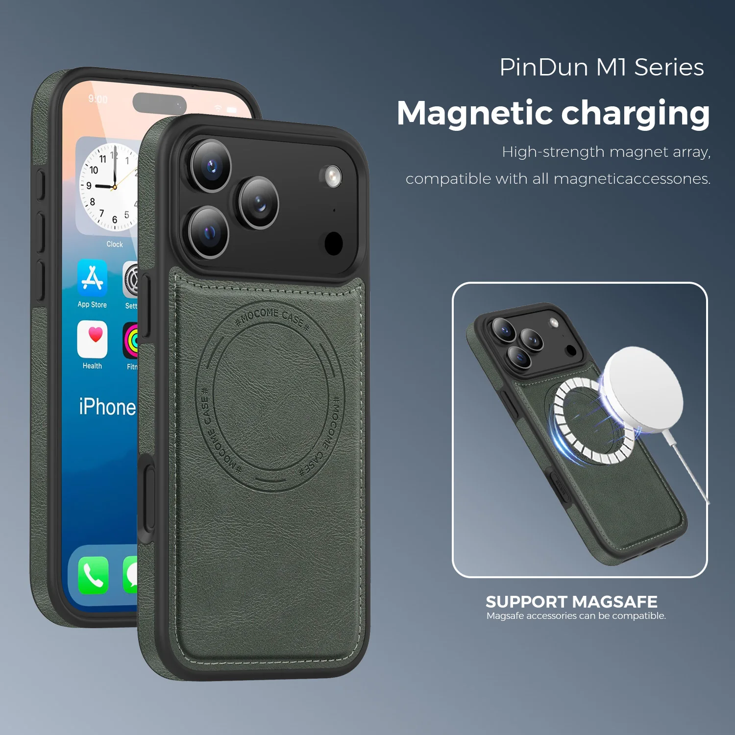 Funda Magsafe de carga magnética de cuero mate de lujo para iPhone 17 Air 16 E 15 14 Plus 13 12 11 Pro Max, funda suave a prueba de golpes - imagen 2