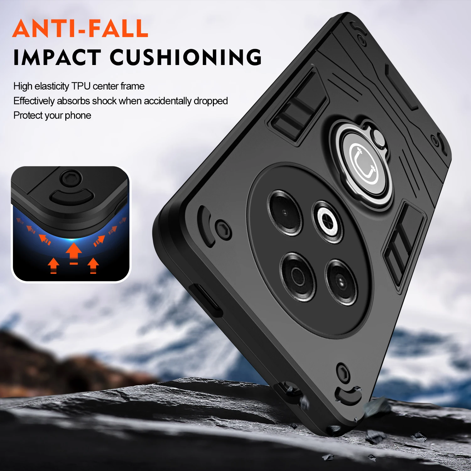 Funda para Tecno Spark 30 4G, soporte de anillo magnético para coche, armadura a prueba de golpes, protección de silicona, funda dura para teléfono TecnoSpark30 KL6 - imagen 4