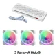 3 Fans  A Hub 9 W