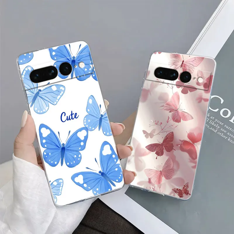 Lindo gato para Pixel 6 Pro 7 Pro 7A 6A funda protectora para Google Pixel 6 7 mármol claro suave funda de teléfono de silicona Fundas - imagen 2