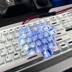 Teclas Transparentes con Corazones para Gaming, Perfil Cherry