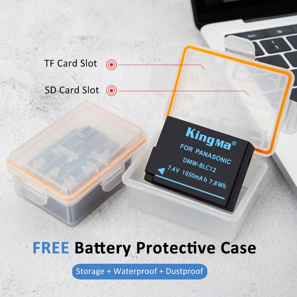 2 uds DMW-BLC12 DMW-BLC12E batería + cargador USB LCD para cámaras Panasonic Lumix DMC-FZ200,FZ1000,FZ300,G5,G6,G7,GX8,G85,GH2 - imagen 5