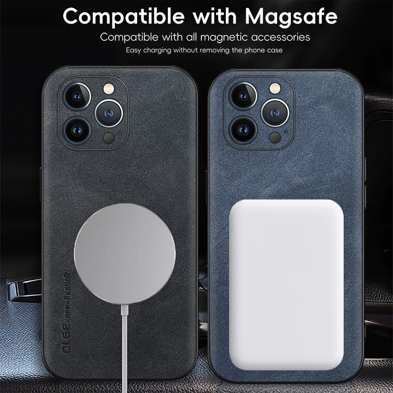 Funda suave de cuero Retro magnética para iPhone 14 Pro Max iPhone14 Pro Max Plus 5G funda de teléfono con carga inalámbrica - imagen 3
