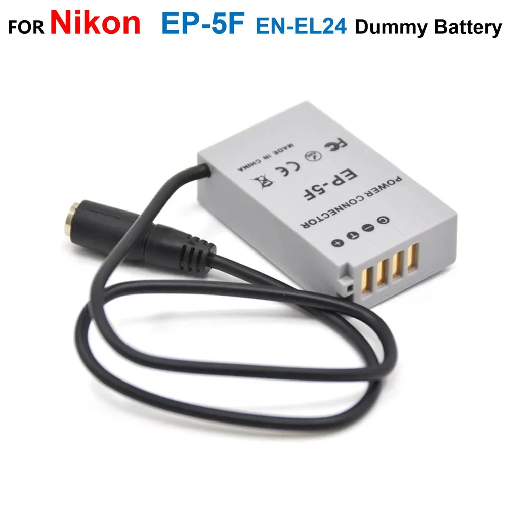 Adaptador de corriente EN-EL24 ENEL24 EN EL24 batería falsa EP-5F EP5F acoplador CC compatible con fuente de cámara Eh5 Eh5a para cámaras Nikon 1 J5 1J5