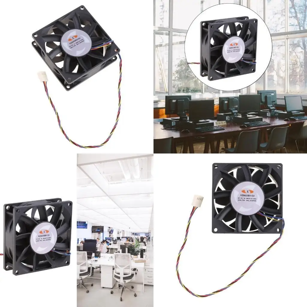 R53C para ventilador computadora sin escobillas 8x8x2.5cm 85.2cf 4 Control velocidad PWM alambre FFB0812E