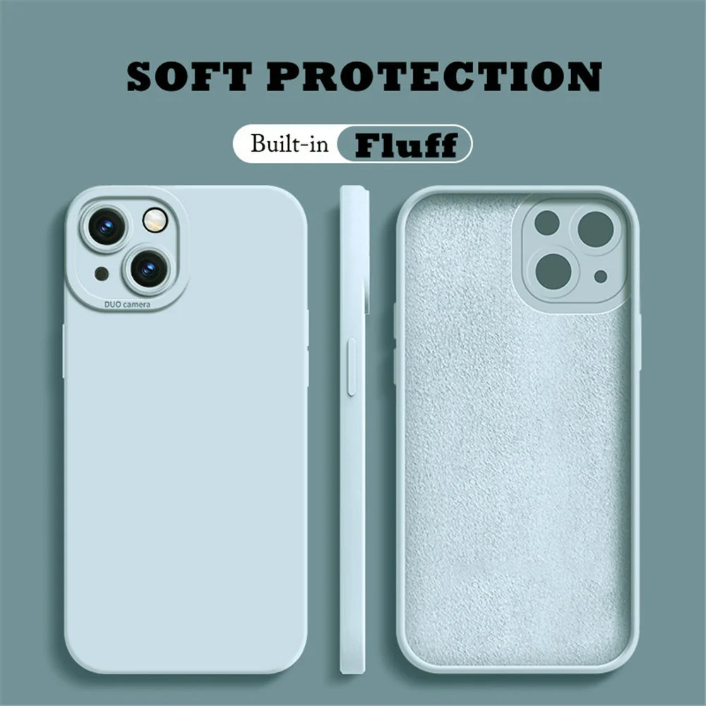 Funda de teléfono de silicona suave con protección de cámara para iPhone 17 Pro Max 16 15 14 Plus 13 mini Air 16e cubierta integrada a prueba de golpes - imagen 2