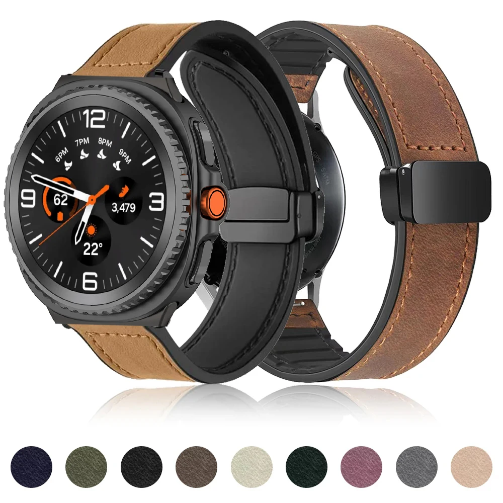Correa de silicona de cuero para Samsung Galaxy Watch 8, pulsera de 44mm y 40mm para Galaxy Watch8, accesorios clásicos