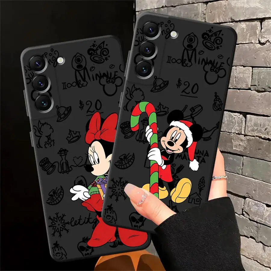 Mickey Minnie Navidad negro suave funda de teléfono para Samsung Galaxy A70 A20 A13 A30 A15 A06 A04 A10 A12 A17 A40 A16 A05 A50 - imagen 3