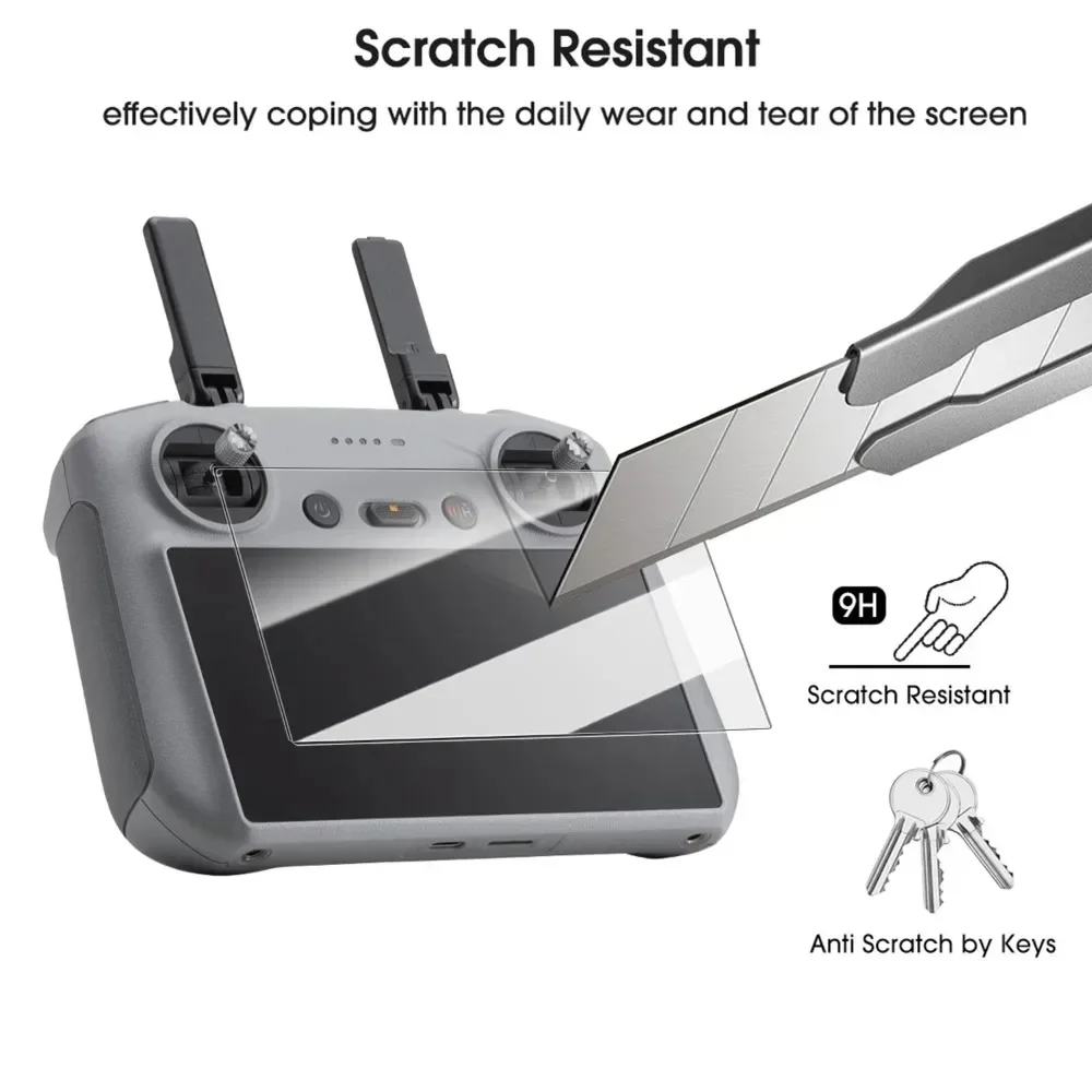 3/2/1 Uds vidrio templado para DJI Mini 4 Pro RC 2/RC Protector de pantalla de Control remoto para DJI Mini4 Pro RC2 HD películas antiarañazos - imagen 5