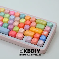 KBDiy-teclas PBT de osos de goma, perfil KOA, bonitas, personalizadas, 7U, para teclado mecánico, juego ak820 pro mad 68he 60, 131 teclas aula F87 F108 F99 Pro ACE60 ACE68 RAINY75 AK74 gx87 crush80 raven68 mad 60he ak8