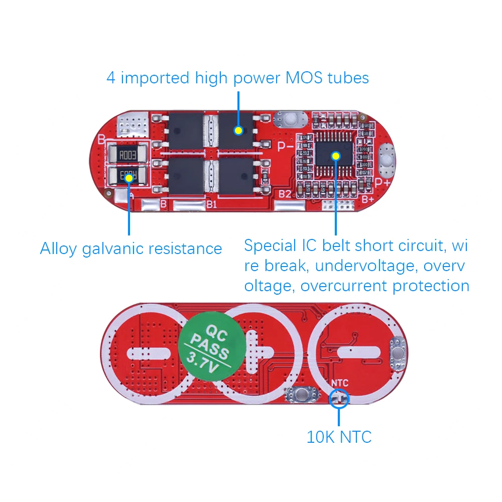 Módulo de placa de circuito de protección de batería de litio Lipo, cargador Pcm 18650 Lipo BMS, 1S, 2S, 10A, 3S, 4S, 25A, Bms 18650 - imagen 3