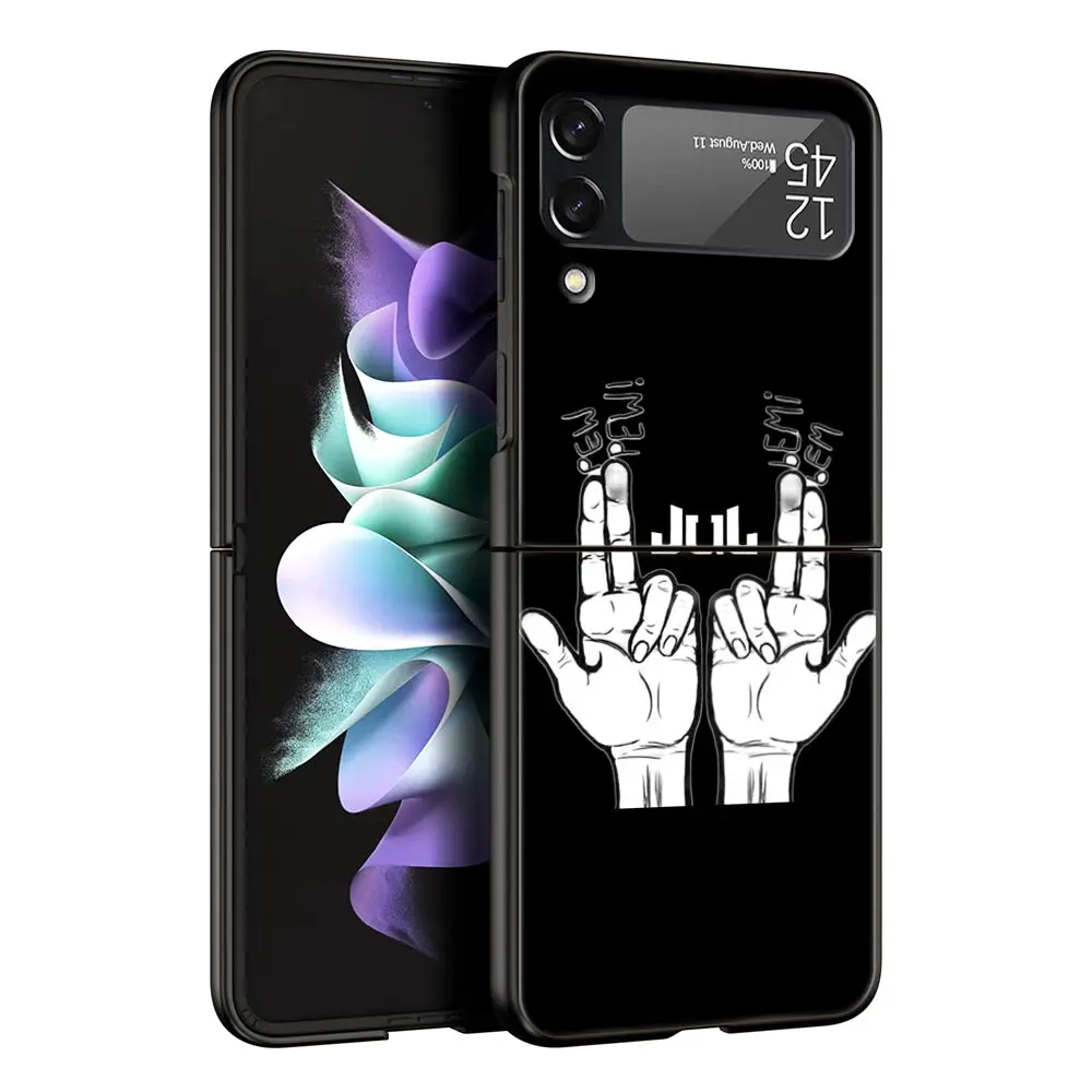 JuL Rapper-funda de teléfono para Samsung Galaxy Z Flip3 Flip4 Flip5 PC, carcasa parachoques para Z Flip 3 4 5, cubierta trasera plegable dura negra - imagen 2