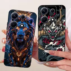 Para Infinix Note 30 Pro funda X678B moda dragón León tigre dibujos animados suave funda de silicona negra para Infinix Note 30 VIP 30i Coque