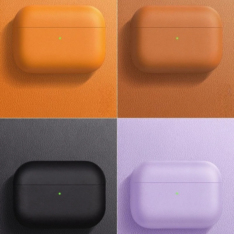 Funda de cuero para AirPods Pro 2, funda para AirPods 4 3 Pro3, accesorios para auriculares Bluetooth, piel de vaca con patrón de lichi y hebilla - imagen 5
