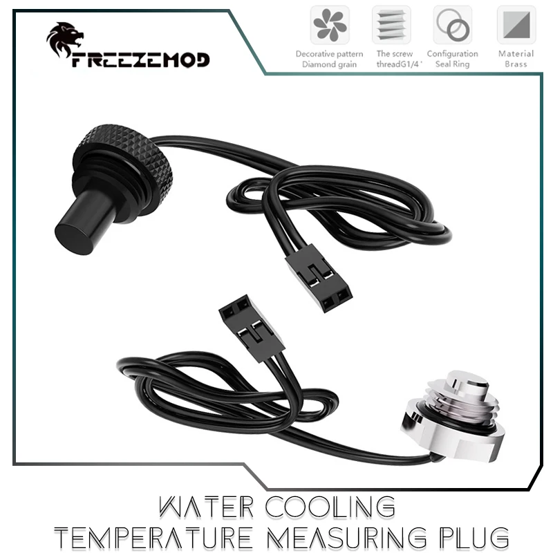 FREEZEMOD-enchufe final de medición de temperatura de refrigeración por agua, Sensor de termómetro 3950 10K, resistente al agua, corto o largo, DT-CWD DT-CWC - imagen 2