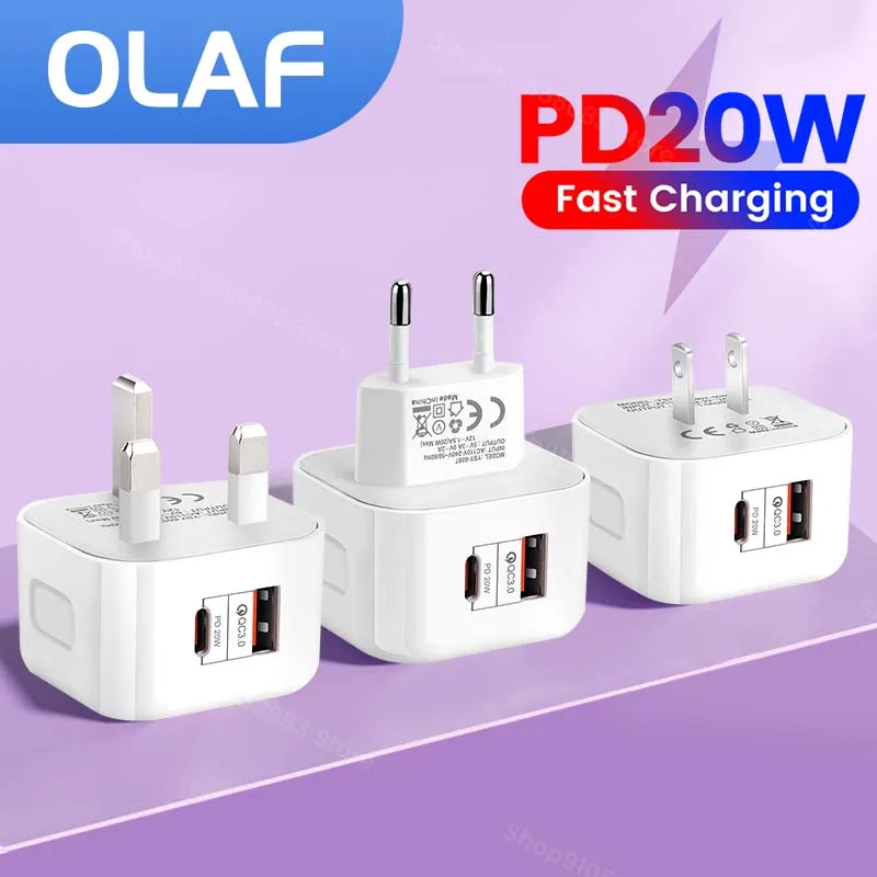 Cargador USB-C PD 20W Carga Rápida para iPhone 14/13/12 Samsung Xiaomi - imagen 2