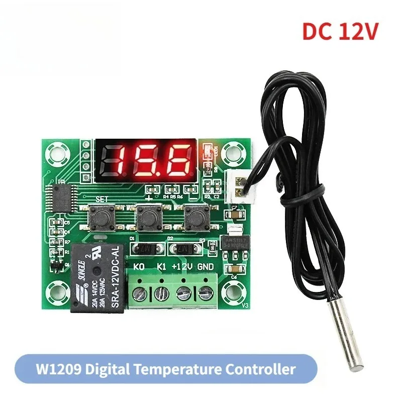 Módulo controlador de temperatura XH W1209 Pantalla LED Módulo de termostato digital Sonda NTC -50 ~ 110 ℃   Termostato de temperatura fría y calor CC 12 V - imagen 2