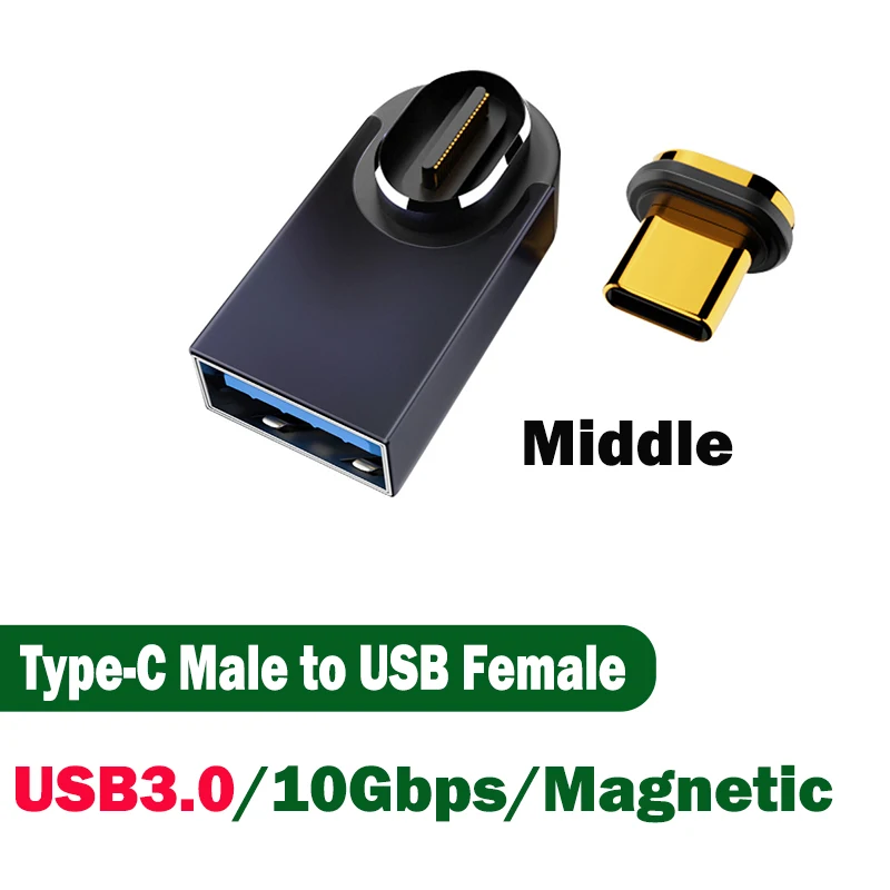 Adaptador magnético USB tipo C OTG de 100W, convertidor de carga rápida Thunderbolt de 40Gbps, concentrador de controlador USB 3,0 Fash para Macbook, teléfono, Ipad - imagen 4