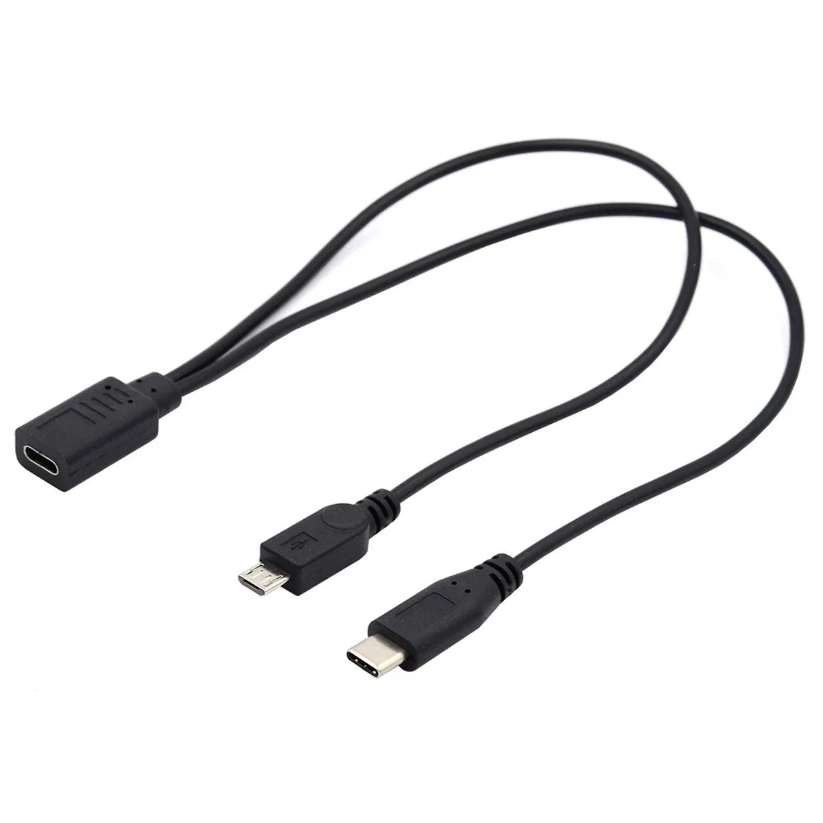 Cable divisor tipo c USB 3,1 1 a 2 Y USB 2,0 USB 3,1 hembra a Micro + convertidor macho tipo c Cable de carga de alta velocidad