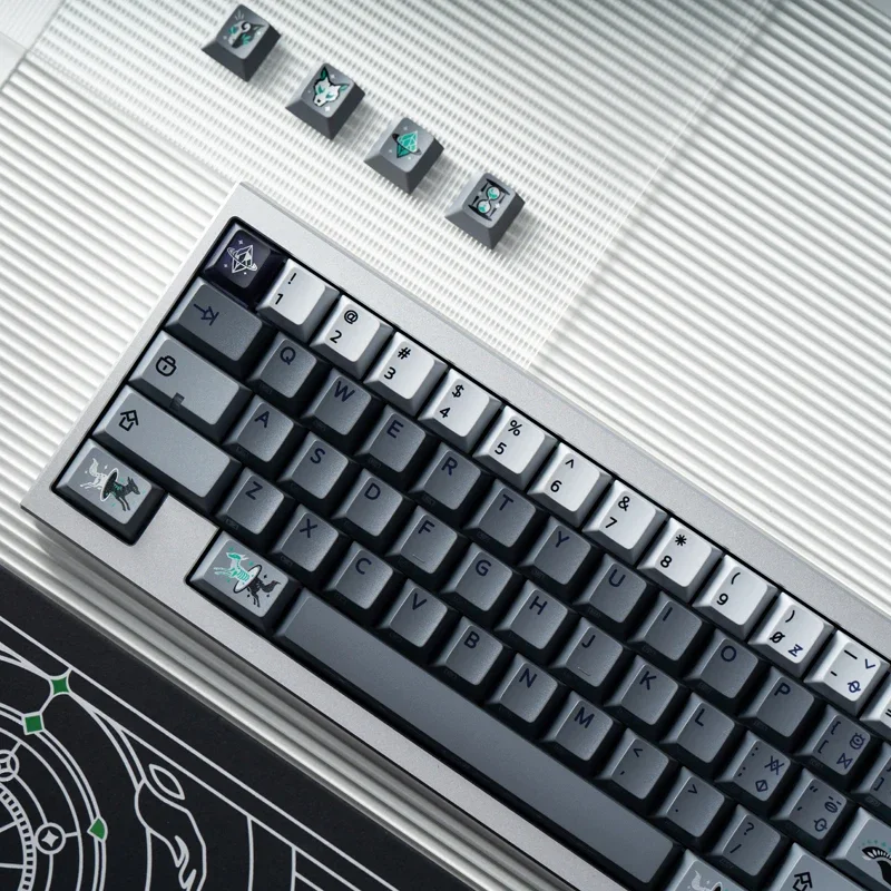 Teclas plateadas secretas Frontier originales Pbt 176 teclas personalizadas para teclado mecánico Cherry Wooting ROG, accesorios para Pc - imagen 2