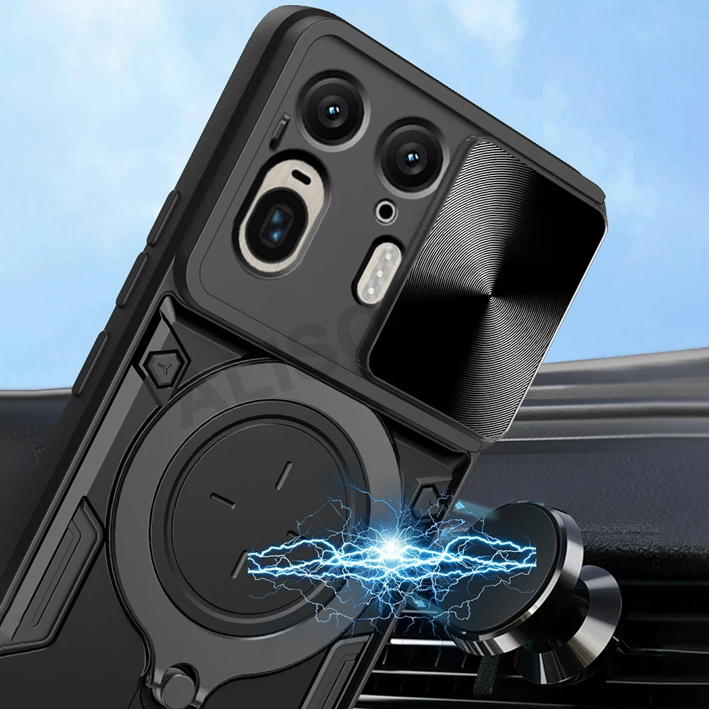 Para Motorola Edge 50 Ultra funda deslizante cámara anillo soporte cubierta para Motorola Moto Edge 50 Ultra Capa soporte a prueba de golpes Armor Funda - imagen 3