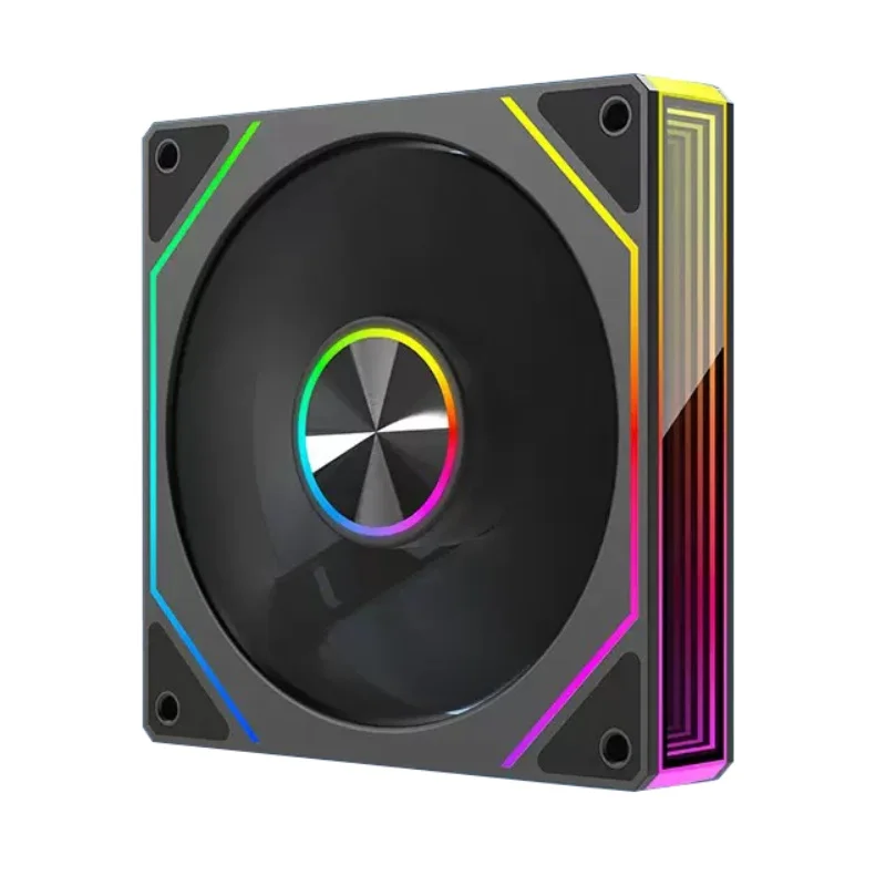 Ventilador con cubierta de PC ICE Whale Prism 4RS Plus ARGB, 14cm, diseño de espejo infinito, sincronización de luz de placa base, ventilador enfriador de CPU PWM de 4 pines - imagen 4