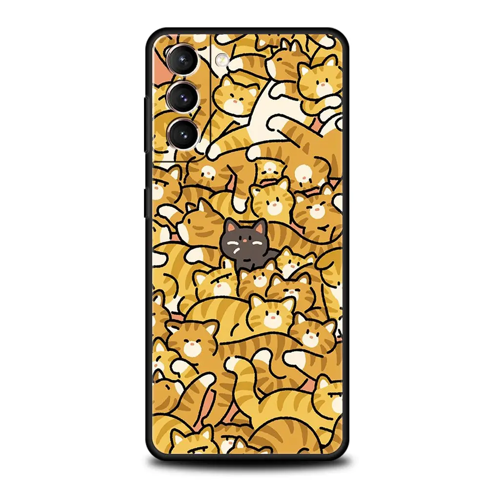 Funda de teléfono de fondo de dibujos animados de gatos lindos para Samsung Galaxy S24, S23, S22, S20 FE, S21 Ultra, 5G, S9, S8, S10 Plus, S10E, 10 Lite, 20 - imagen 3