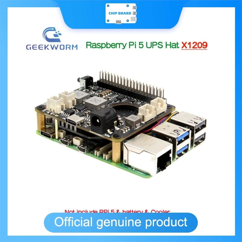 Geekworm X1209 V1.0 UPS y protector de control de energía, placa de administración de energía de respaldo de 5 V compatible con Raspberry Pi 5, 4B y 3B