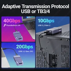 JEYI Caja NVMe M.2 USB4 40 Gbps Aluminio Thunderbolt 4 Ventilador PWM