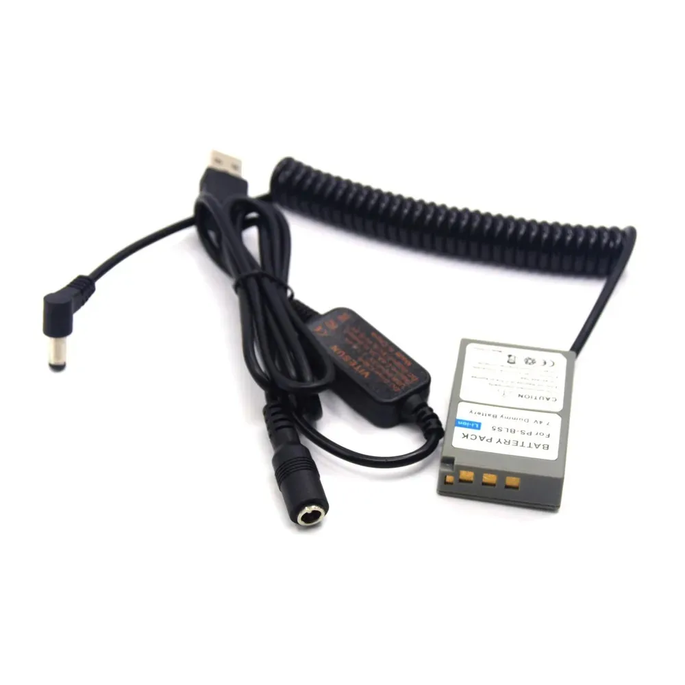 Batería simulada de PS-BLS5, acoplador de CC con cabezal macho y Cable USB para Olympus BLS-5, bolígrafo de OM-D, E-M10, E-PM2, E-PL2, E-PL5 - imagen 3