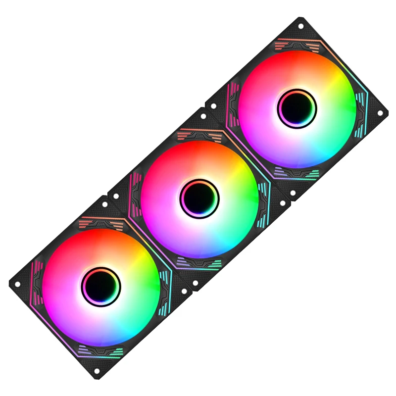 Ventilador ARGB de 120mm, ventilador con cubierta de ordenador, ventilador de refrigeración de CPU PWM de 4 pines, ventilador RGB silencioso de 5v3 pines, sincronización de luz divina, accesorios para pc - imagen 5