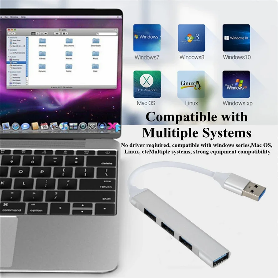 Tipo C USB C HUB 3,0 adaptador multidivisor de 4 puertos de alta velocidad OTG para Lenovo HUAWEI Xiaomi Macbook Pro 15 Air Pro Accesorios - imagen 5