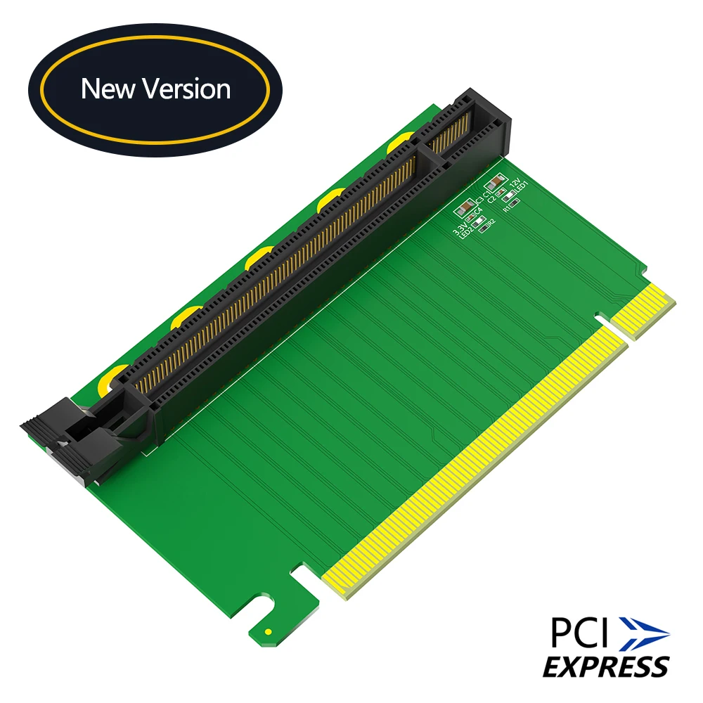 Tarjeta elevadora PCI-e 16X 3,0 inversa de 90 grados macho a hembra para servidor 2U (dirección de instalación hacia la CPU)