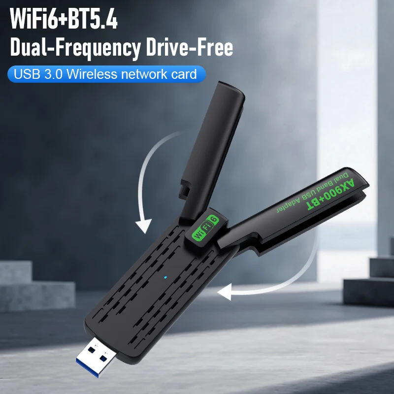 Adaptador USB WiFi6 de 900Mbps, adaptador inalámbrico Bluetooth 5,4, Dongle Wi-Fi de 2,4G y 5Ghz, receptor inalámbrico USB 3,0 de 4 antenas para WIN10/11 - imagen 4