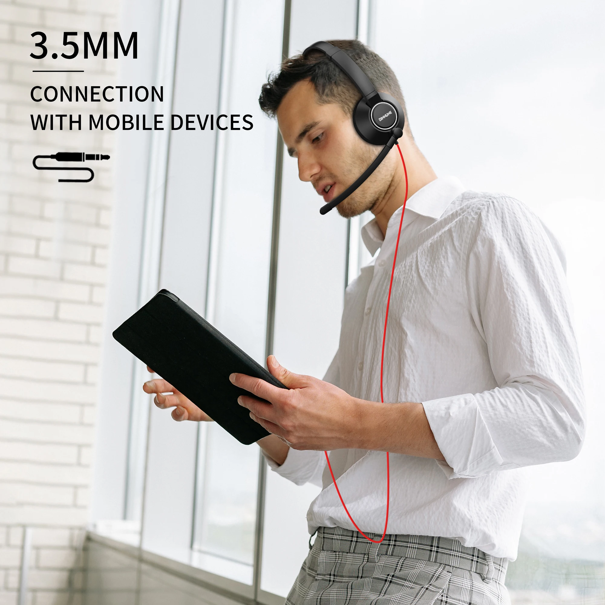 Auriculares BH05 Auriculares con cable Auriculares para llamadas manos libres con micrófono para oficina de centro de llamadas - imagen 4