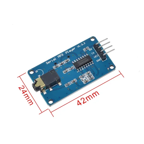 YX5300 Compatible YX6300 UART TTL Módulo de reproductor de música MP3 serie Micro SD - imagen 2