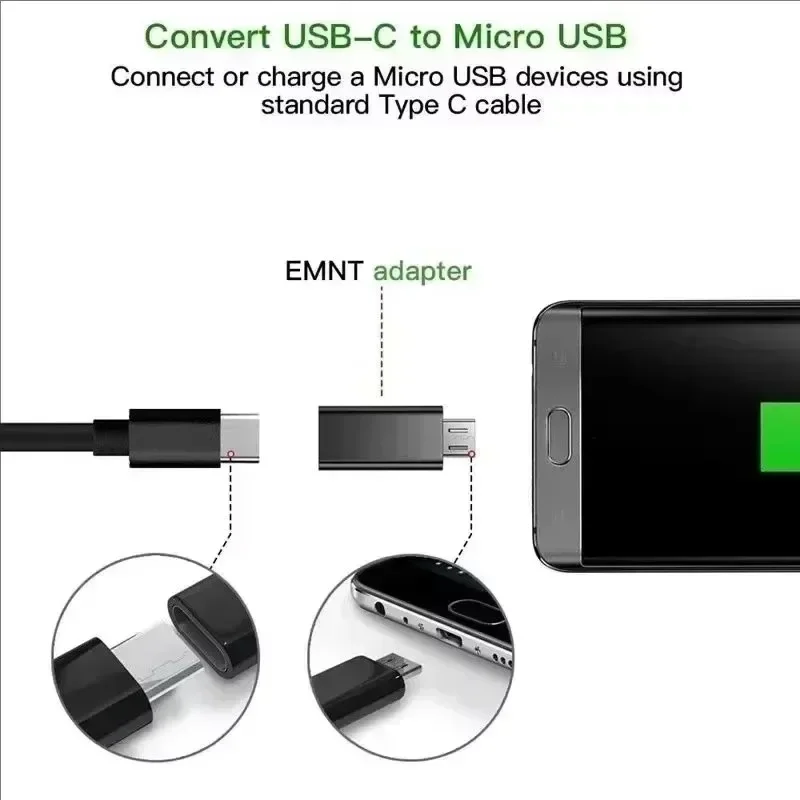 Conectores de adaptador USB tipo C a Micro USB Android para teléfono, tableta, Micro USB macho a tipo C hembra, convertidor para Xiaomi y Huawei - imagen 3