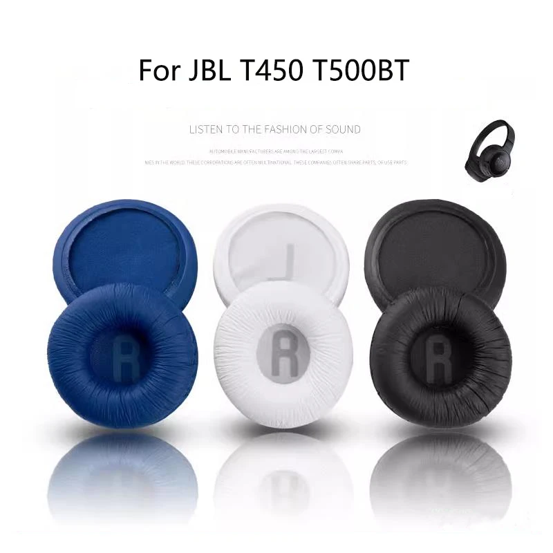Almohadillas de cuero de 70mm para JBL T450 T500BT Tune600BTNC almohadilla de espuma negra 7cm fundas de esponja para auriculares almohadillas de repuesto de cojín - imagen 2