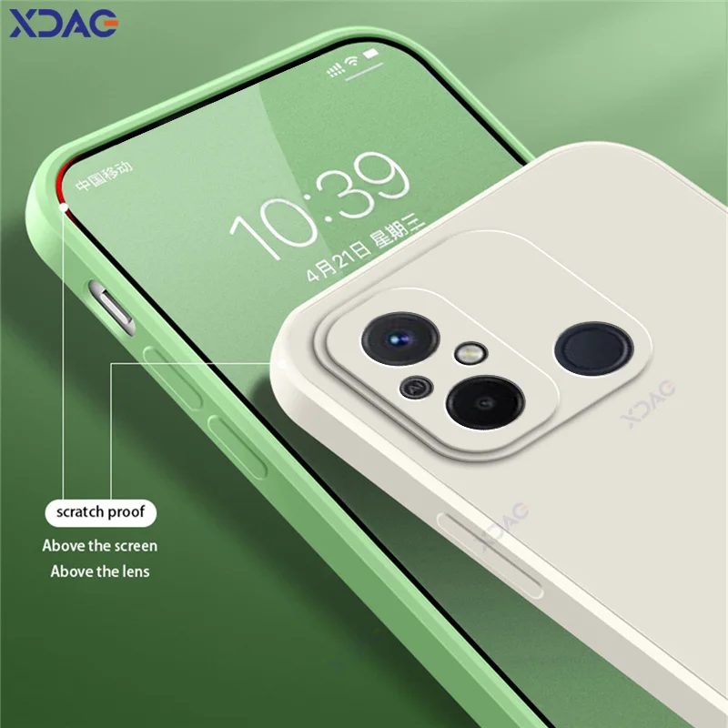 Funda de lujo de doble capa para teléfonos móviles Xiaomi POCO C55, protección de cámara POCOC55, armadura de silicona líquida cuadrada suave a la moda - imagen 5
